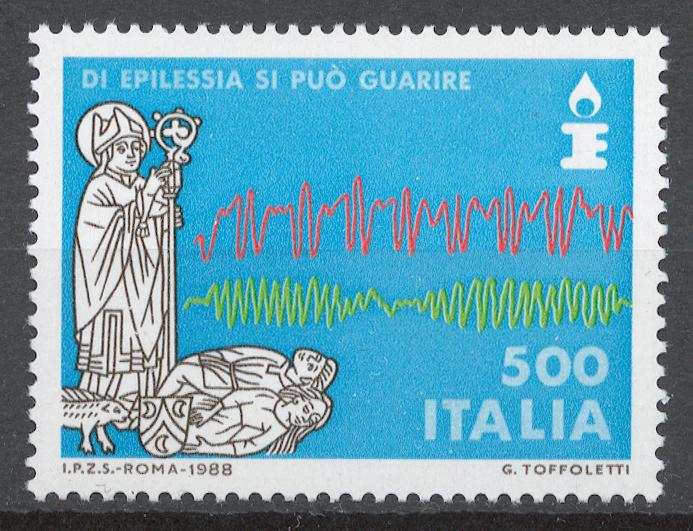 Италия 1988 Mi# 2042** ПРОБЛЕМЫ НАШЕГО ВРЕМЕНИ, БОРЬБА С ЭПИЛЕПСИЕЙ