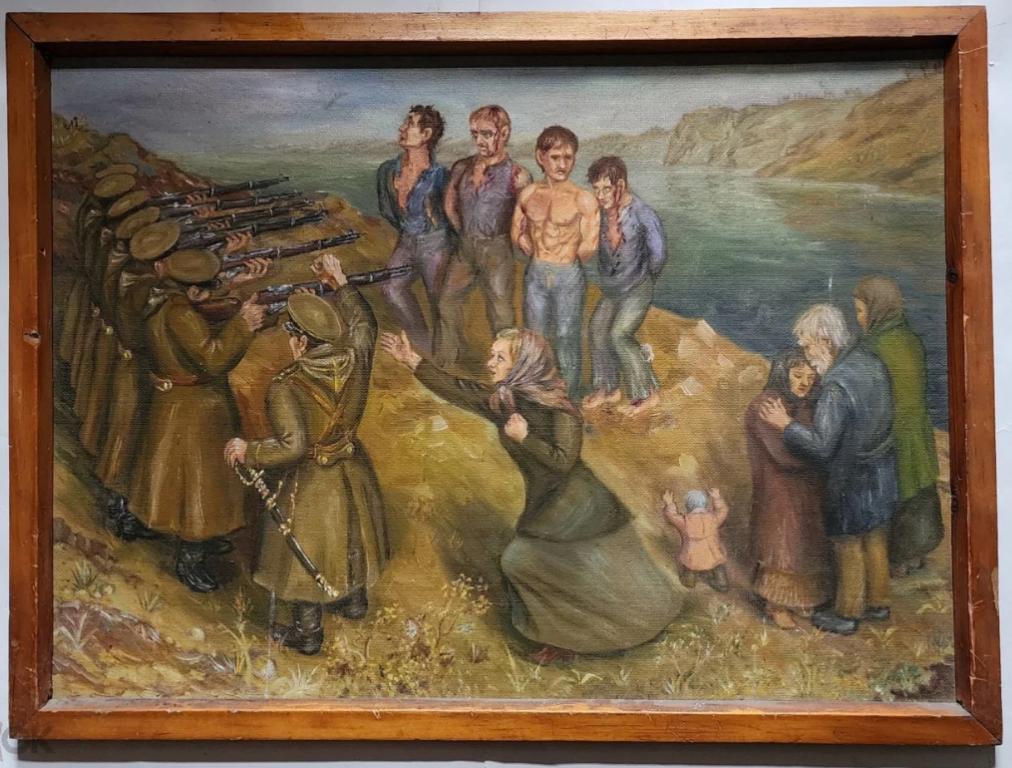 « Расстрел казнь коммунистов » / 1980-е / картина маслом