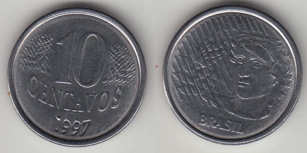 Бразилия 10 сентаво 1997 М