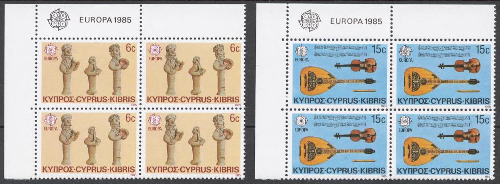 Кипр 1985 Mi# 641-42** ЕВРОПА СЕПТ, МУЗЫКАЛЬНЫЕ ИНСТРУМЕНТЫ