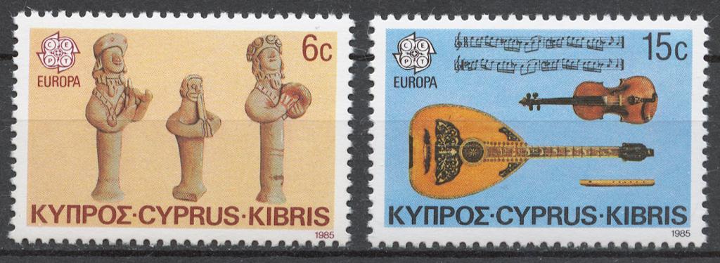 Кипр 1985 Mi# 641-42** ЕВРОПА СЕПТ, МУЗЫКАЛЬНЫЕ ИНСТРУМЕНТЫ
