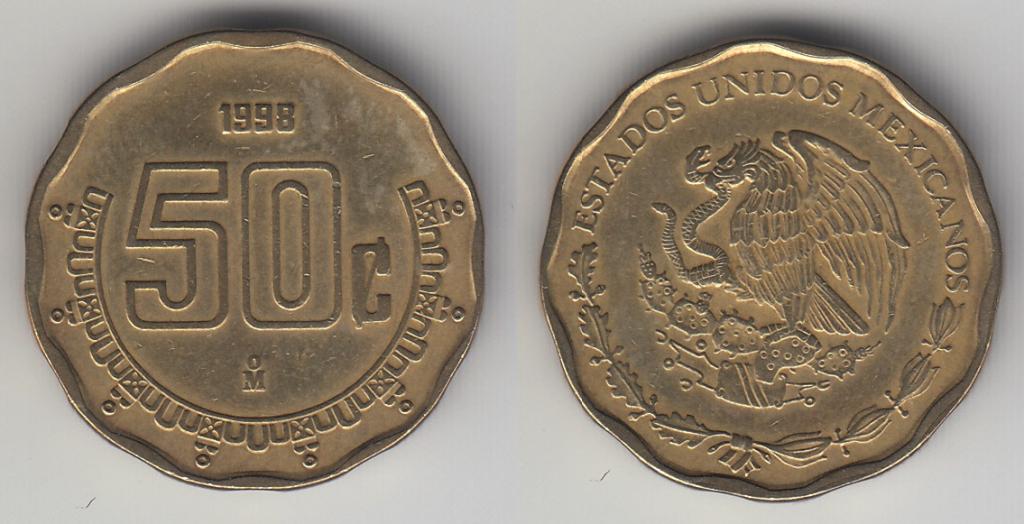 Мексика 50 сентаво 1998 М