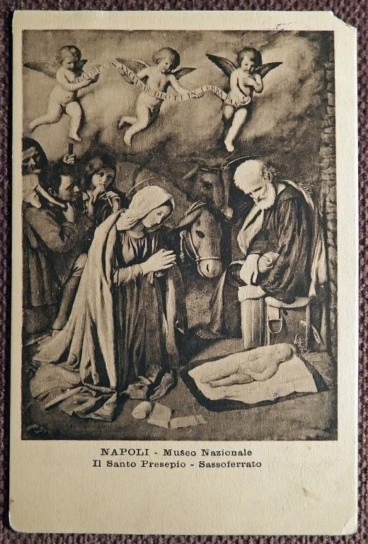 Антикварная открытка. Сассоферрато. Святой вертеп. Национальный музей Неаполя