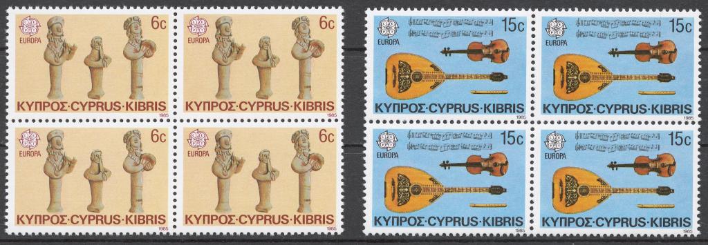 Кипр 1985 Mi# 641-42** ЕВРОПА СЕПТ, МУЗЫКАЛЬНЫЕ ИНСТРУМЕНТЫ
