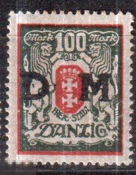 1923. Германия. Данциг. надпечатка "D M" - Герб. Mi.: D34 *