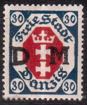 1921. Германия. Данциг. надпечатка "D M" - Герб. Mi.: D6 *