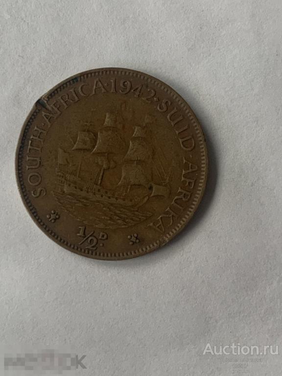 1942. ЮАР. Южная Африка ½ пенни. бронза