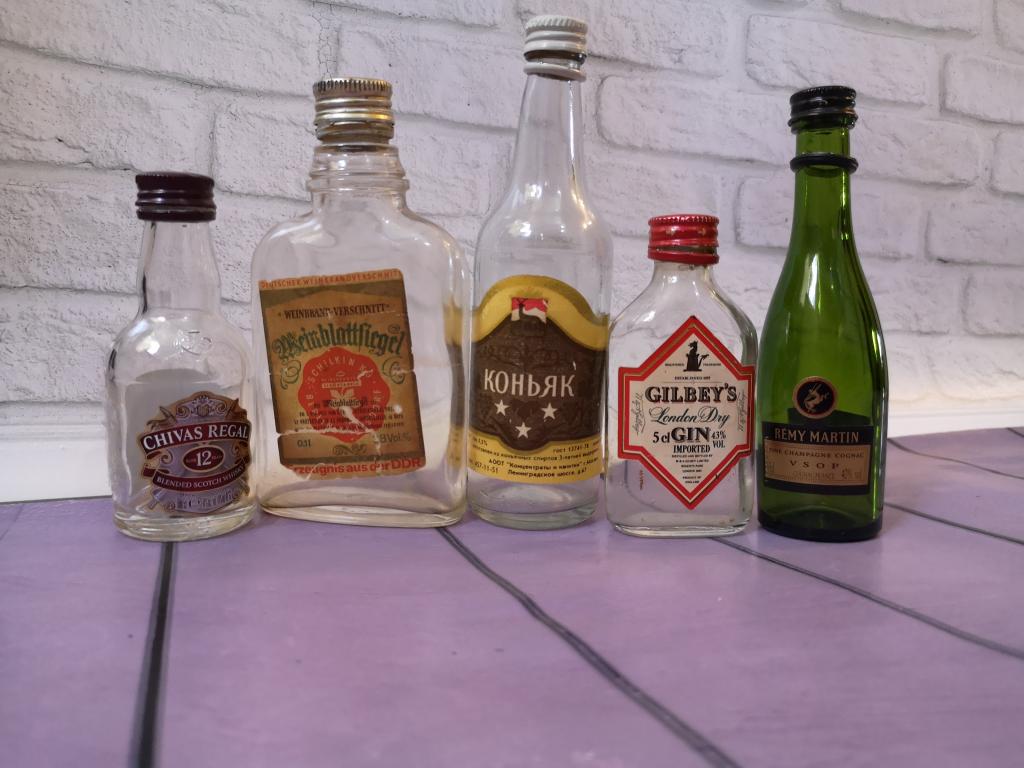 Мини бутылочки 5 шт.винтажные от для коллекции