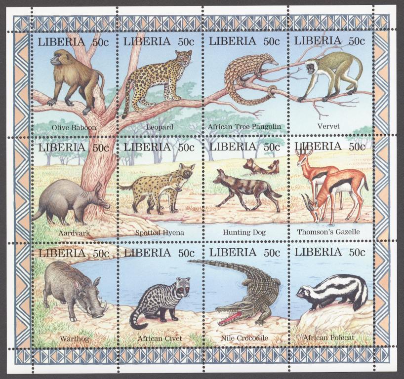 Либерия 1997 Mi# 1807-18** ФАУНА