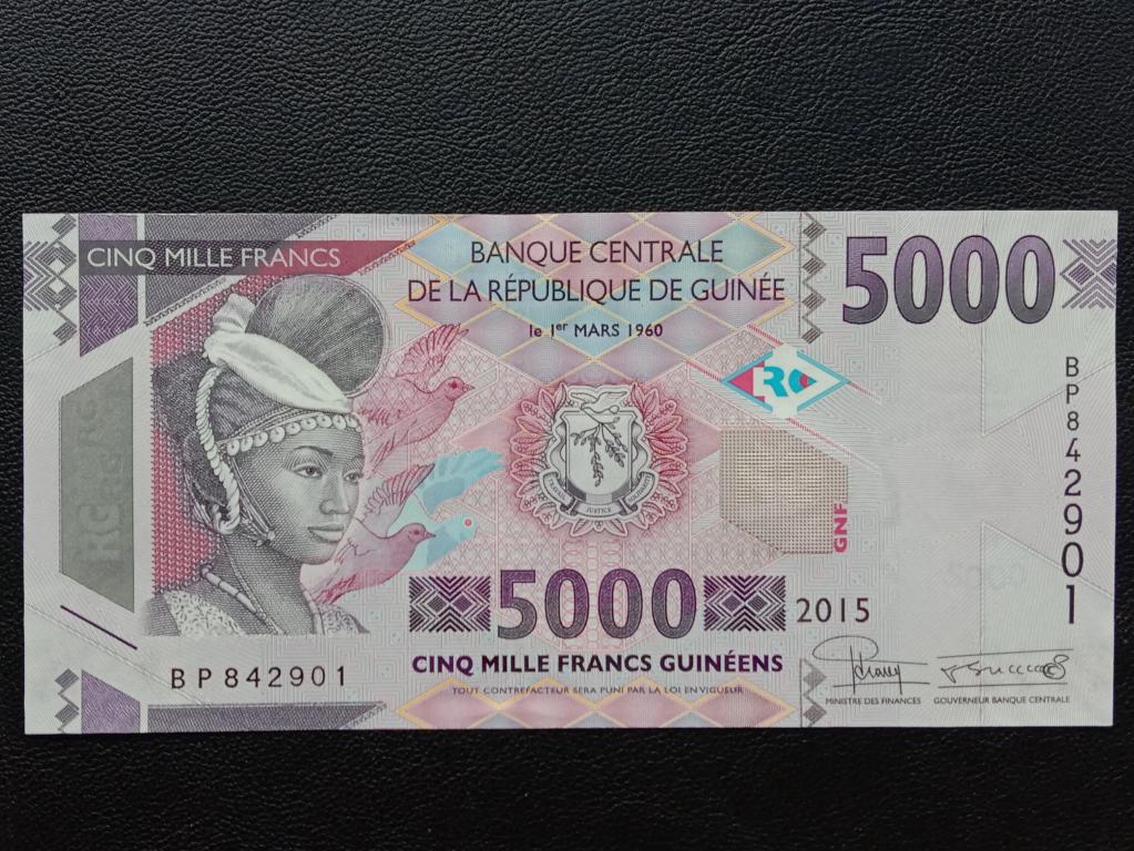 Гвинея 5000 франков 2015г.    UNC   Р.49