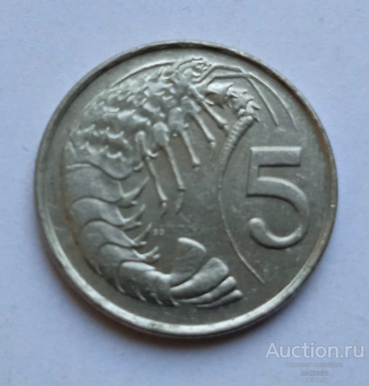 Каймановы острова 5 центов .1996 г .