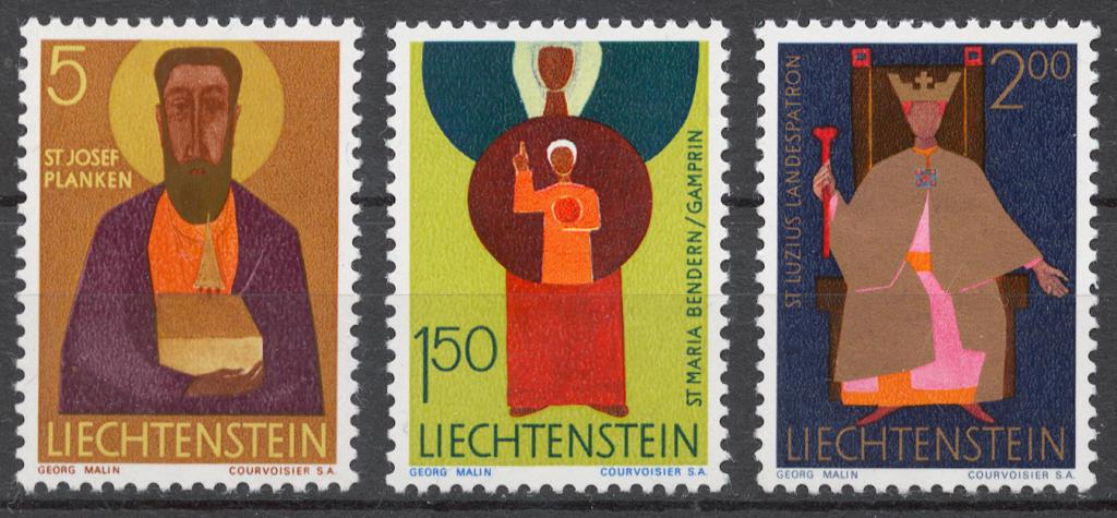 Лихтенштейн 1968 Mi# 500-02** СТАНДАРТ, ИЗОБРАЖЕНИЯ СВЯТЫХ