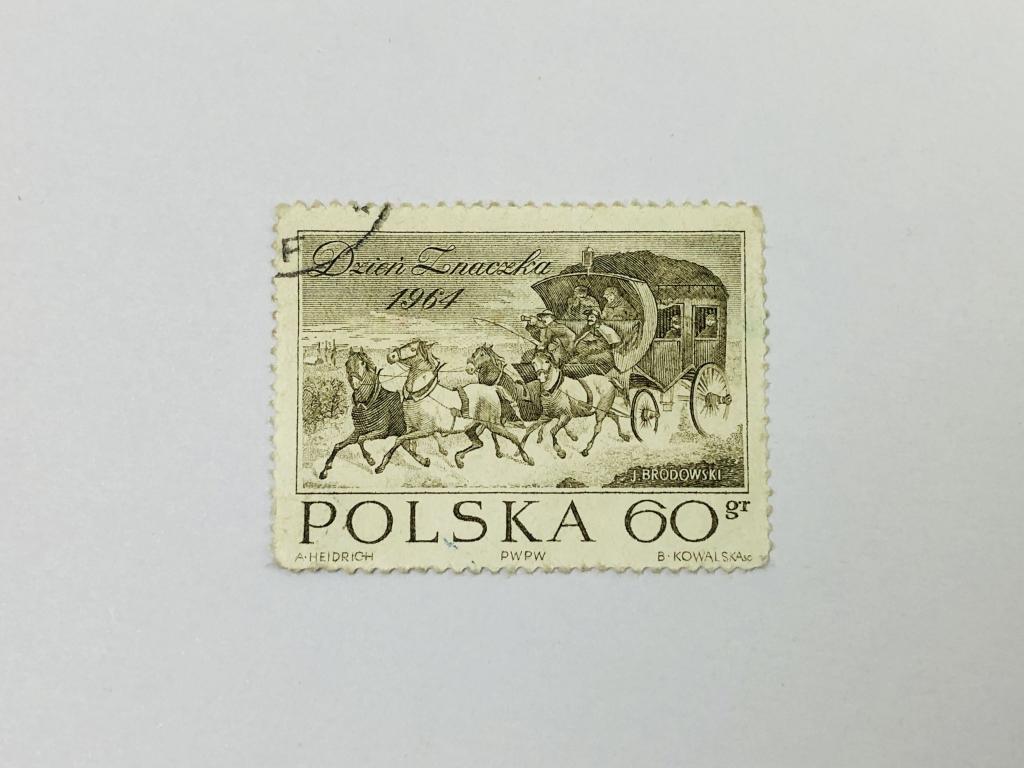 День печати. Дилижанс, Юзеф Бродовский. Искусство. Польша. 1964. Михель: PL 1530. Гашен