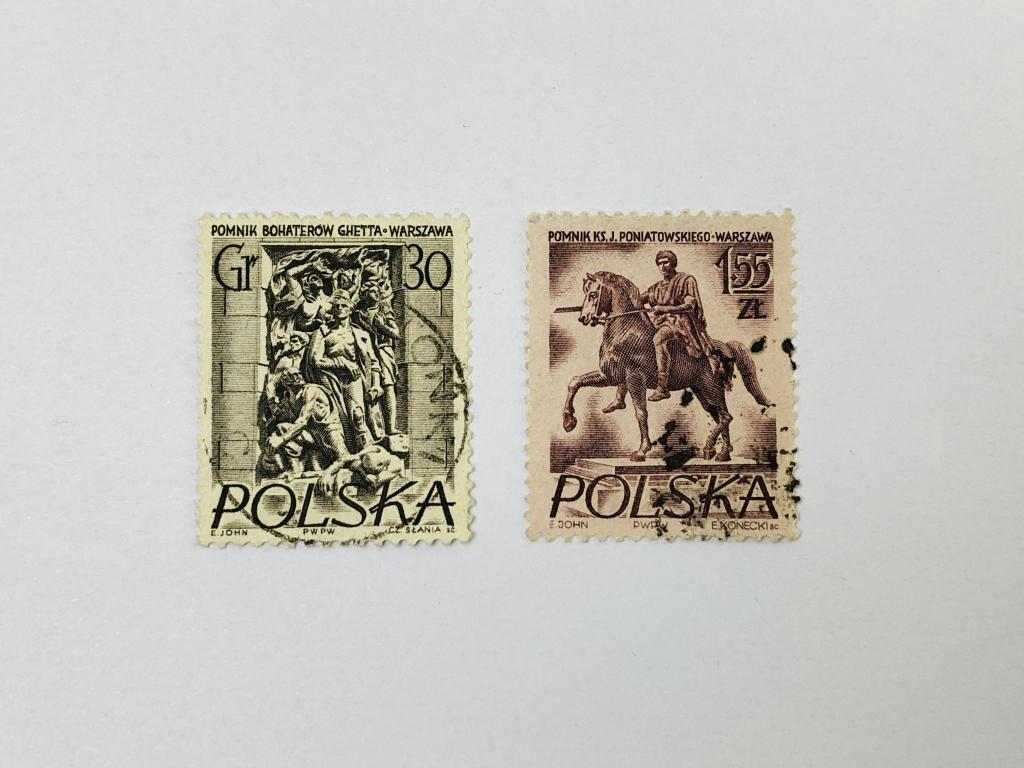 Памятники Варшавы. Памятник героям гетто. Памятник Юзефу Понятовскому. Неполная серия. Польша. 1956