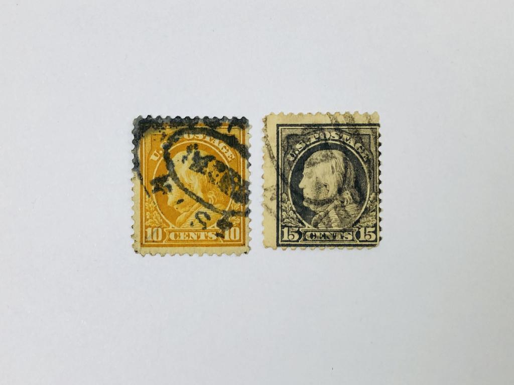 Стандарт. Бенджамин Франклин. Зуб. 12. Неполная серия. США. 1912. Sc: US 416,418. Гаш
