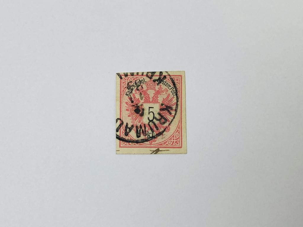 Вырезка с конверта. Герб. Другое. Австрия. 1883-1890. Гашен