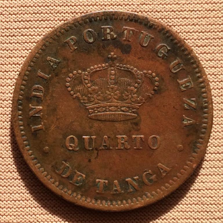 Индия португальская (Колония Гоа) 1/4 таньга 1884 года.