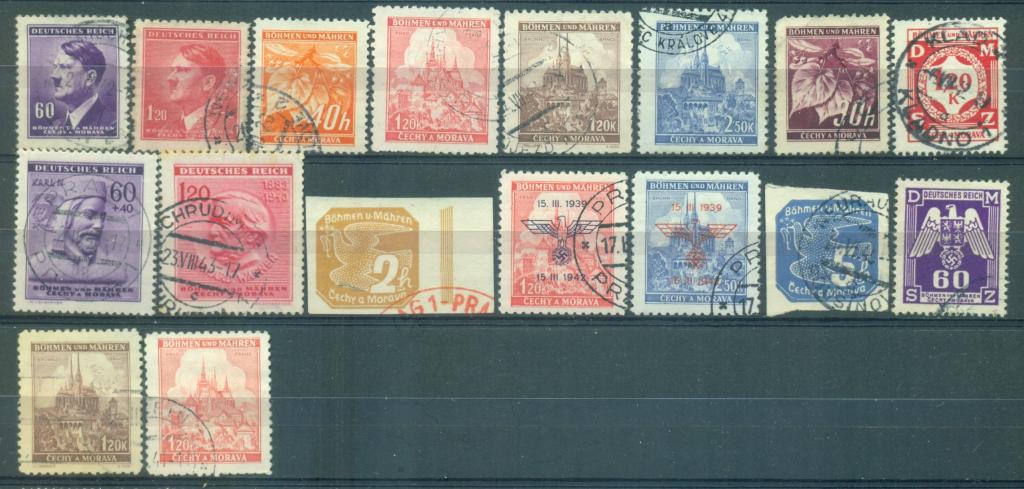 Германия (Богемия и Моравия) Набор марок 1939-44 г. гашеная