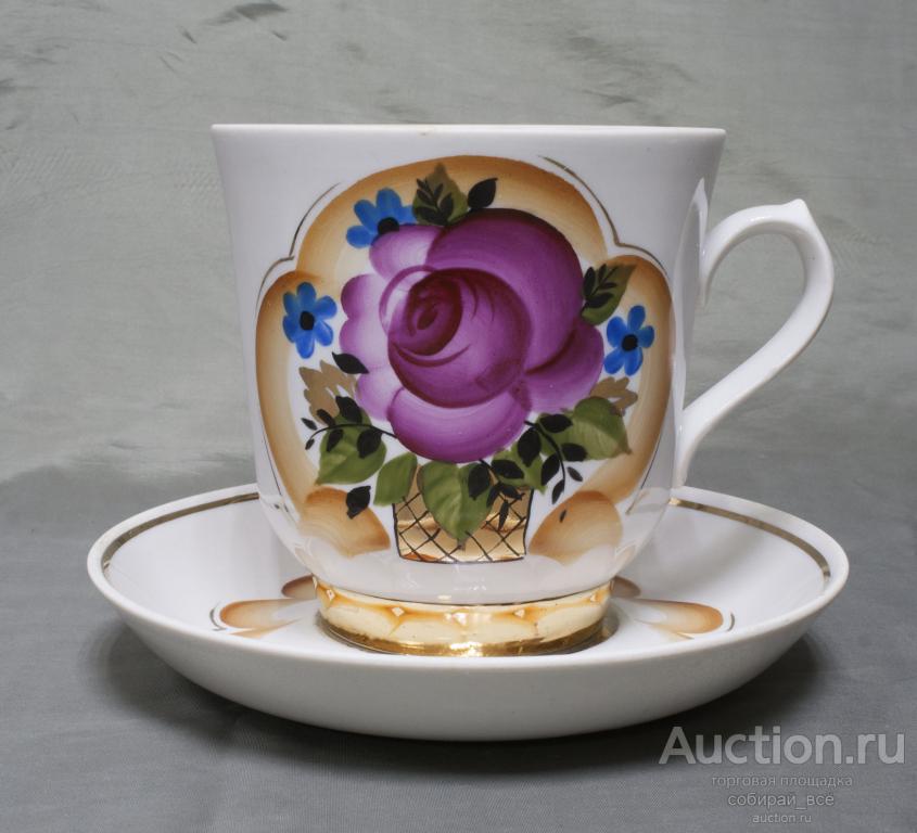 Чайная пара Цветы, боольшая, Пролетарий