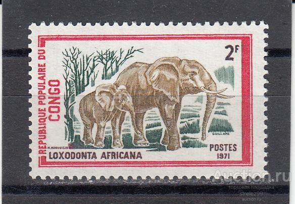 CONGO  КОНГО   Фауна Слон   № 342 1972  Сост**  MNH