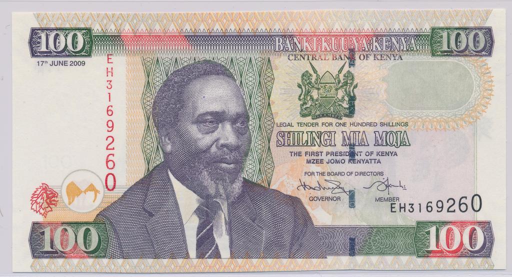 Кения 100 шиллингов 2009 Р-48 UNC