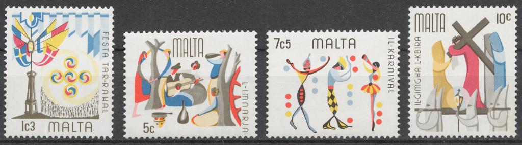 Мальта 1976 Mi# 525-28** НАРОДНЫЕ ОБЫЧАИ