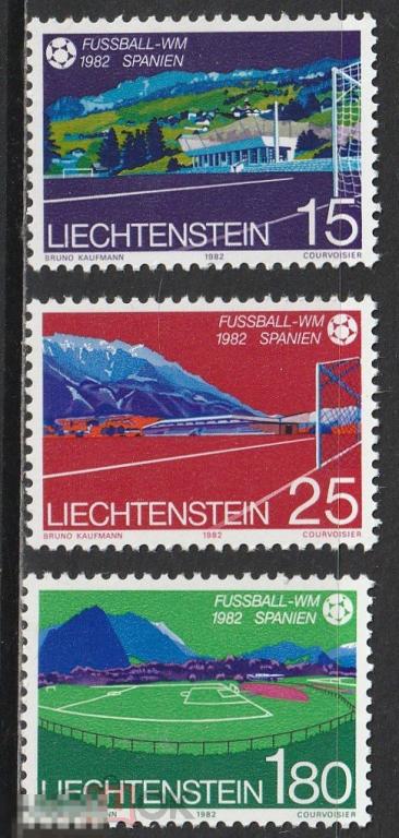 Лихтенштейн Футбол ЧМ в Испании серия** 1982г.