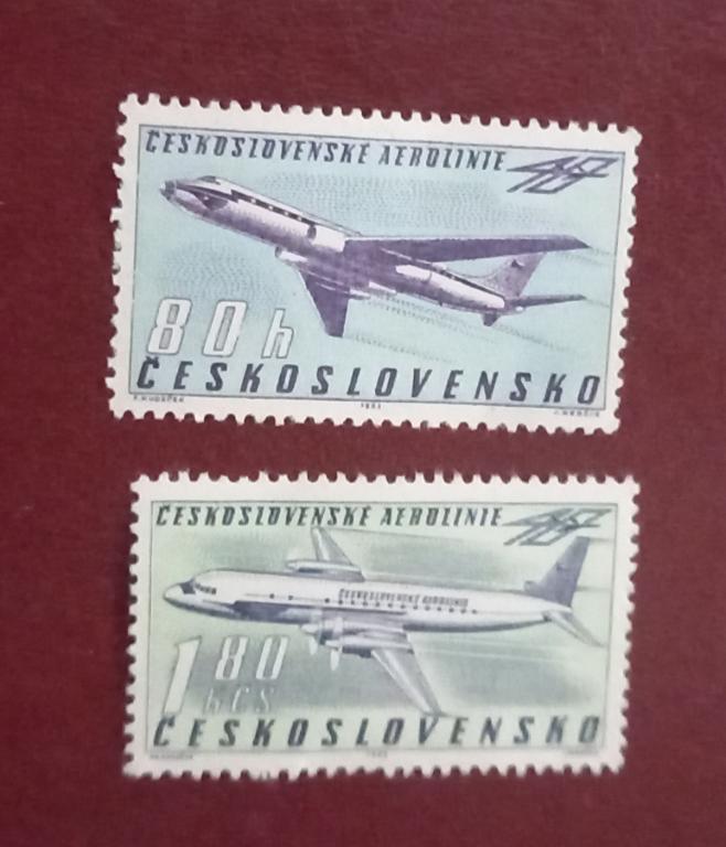 Чехословакия 1963 год 40 лет Чехословацкие авиалинии Авиация Самолеты MNH