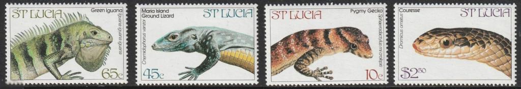 Сент-Люсия Ящерицы серия** 1984г.