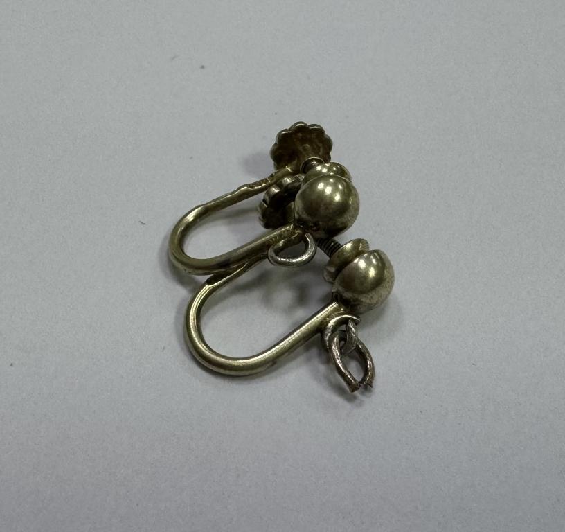 Серьги сережки клипсы серебро 875 проба вес 2 гр