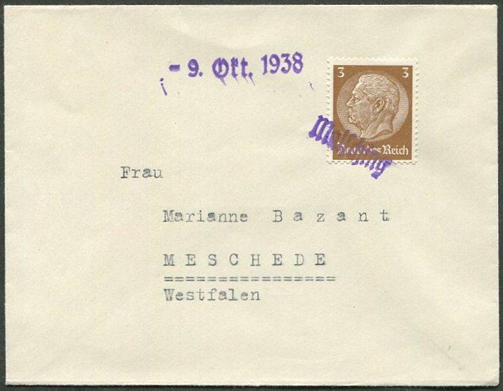 СУДЕТЫ 1938 Sudetenland Германия MALSCHING (Myšlany, Malšín) провизорий оккупация Чехословаки
