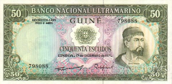 Португальская Гвинея P-44a 50 Escudos 1971 UNC