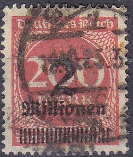 Германия. 2 млн. марок на 200 марок 1923, надпечатка