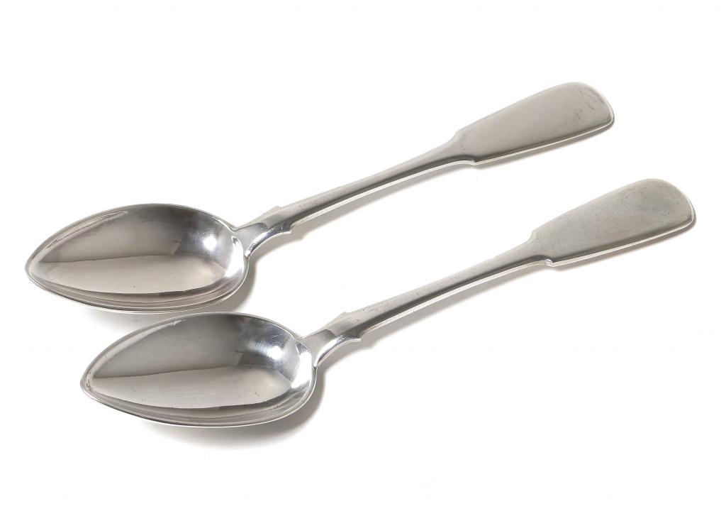 Серебряные обеденные ложки, 2 шт. Россия, 1908-1917 гг.г. Киев.
