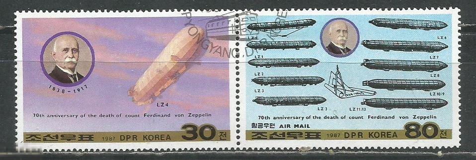 Корея Транспорт Дирижабль сцепка 1987г.