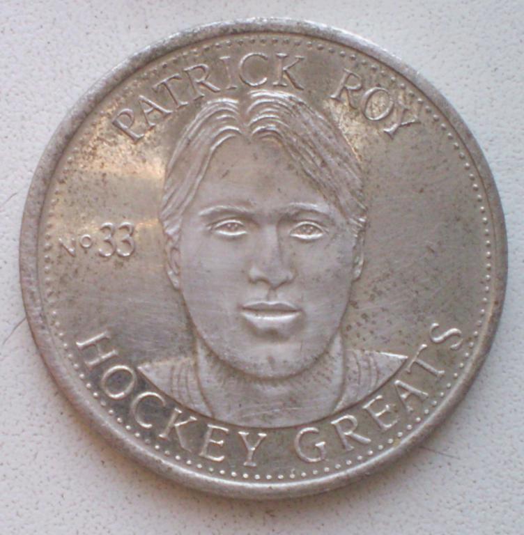 Канада. Монетовидный жетон Легенды хоккея. Патрик Руа. № 33. Patrick Roy NHLPA 1996