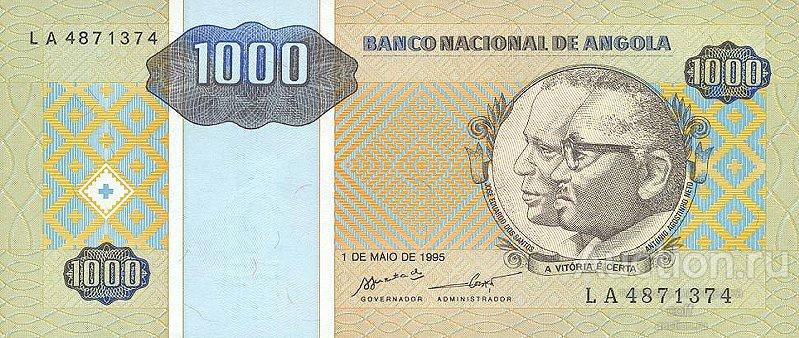 Ангола P-135 1000 Kwanzas 1995 UNC