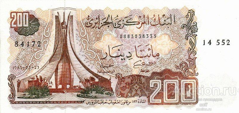 Алжир P-135a 200 Dinars 1983 UNC