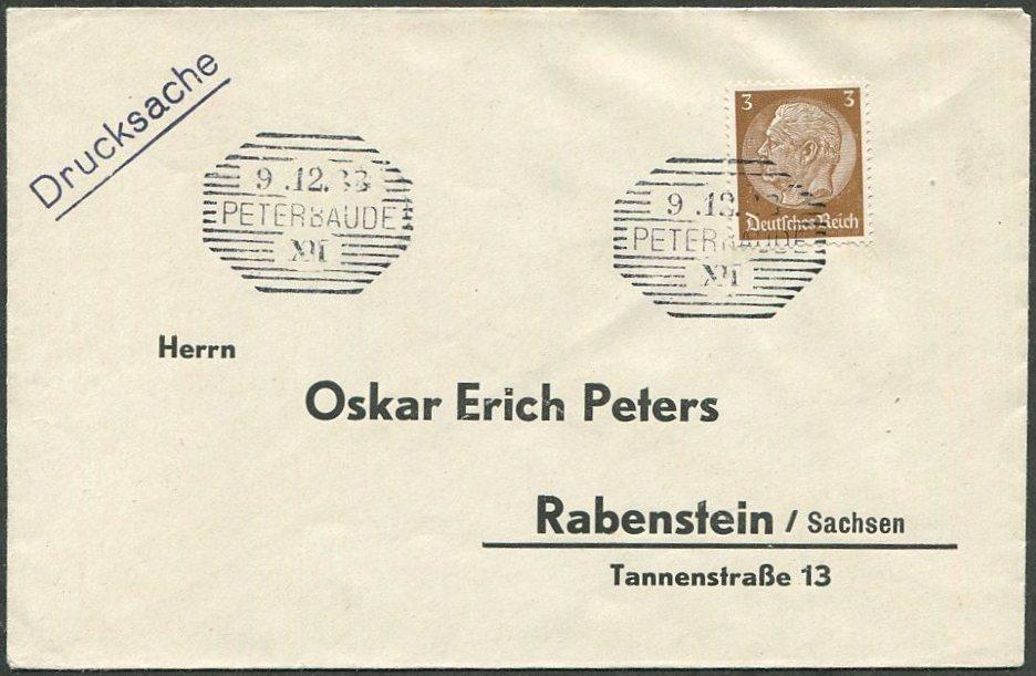 СУДЕТЫ 1938 Sudetenland Германия PETERBAUDE (Petrova bouda) провизорий оккупация Чехословакии