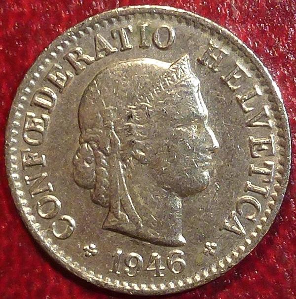 Швейцария 5 раппен 1946 года.