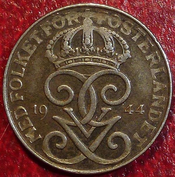Швеция 1 эре 1944 года.