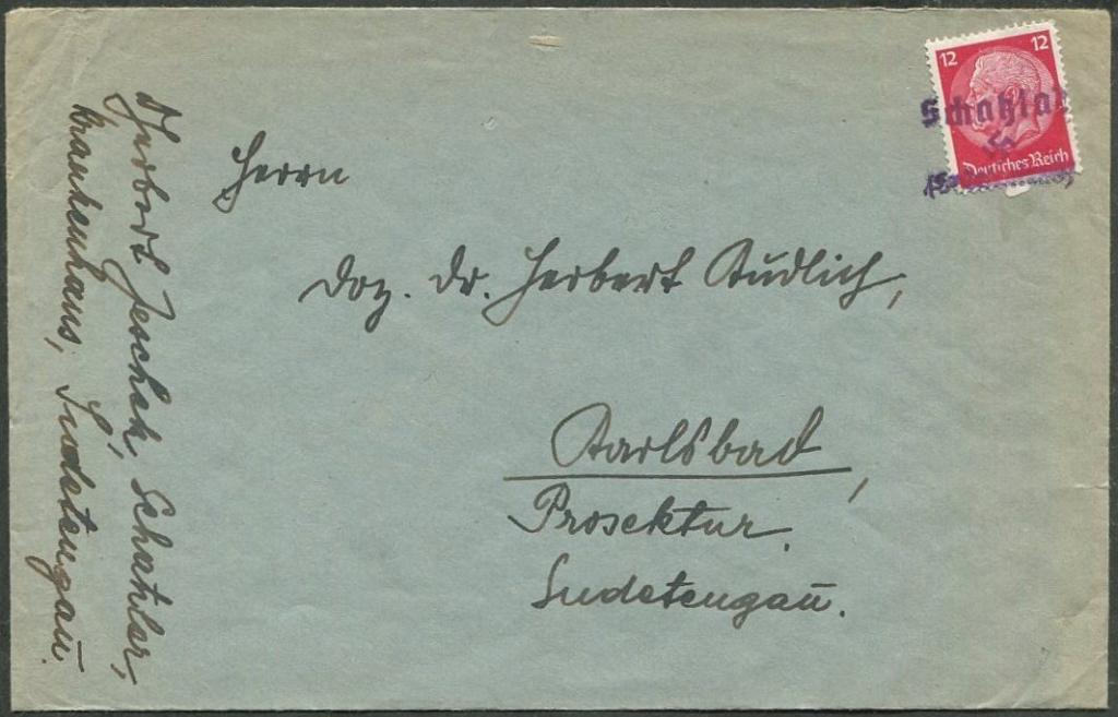 СУДЕТЫ 1938 Sudetenland Германия SCHATZLAR (Žacléř) провизорий оккупация Чехословакии