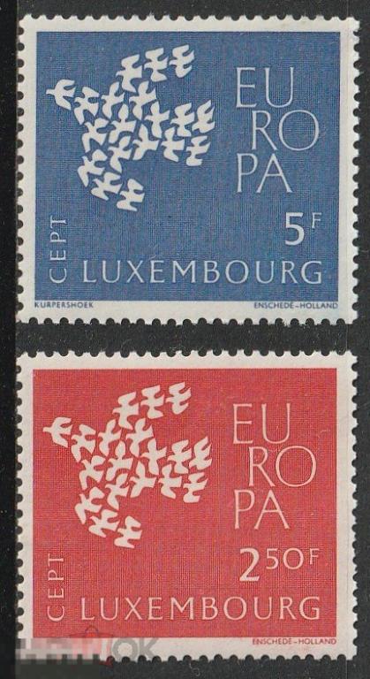 Люксембург Европа СЕРТ Голуби серия** 1961г.