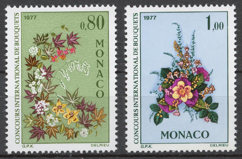Монако 1976 Mi# 1248-49** ВЫСТАВКА ЦВЕТОВ