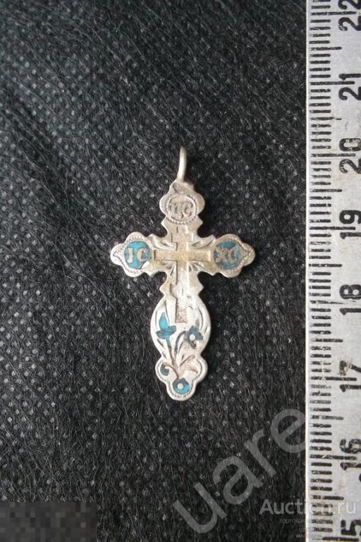 Крест Крестик серебро 84 Эмаль