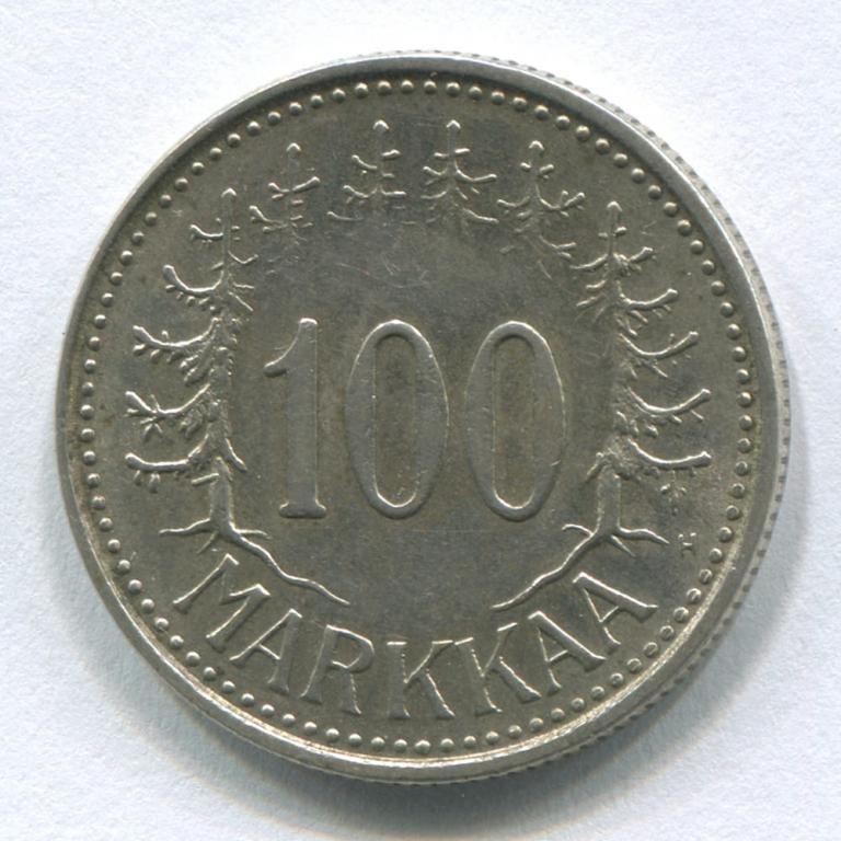ФИНЛЯНДИЯ 100 МАРОК 1956 AUNC