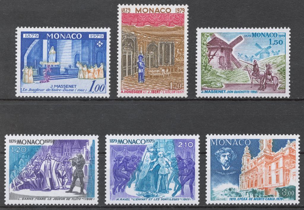 Монако 1979 Mi# 1364-69** 100 ЛЕТ ЗАЛУ ГАРНЬЕ, СЦЕНЫ ИЗ ОПЕР