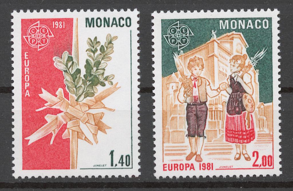 Монако 1981 Mi# 1473-74** ЕВРОПА СЕПТ 81