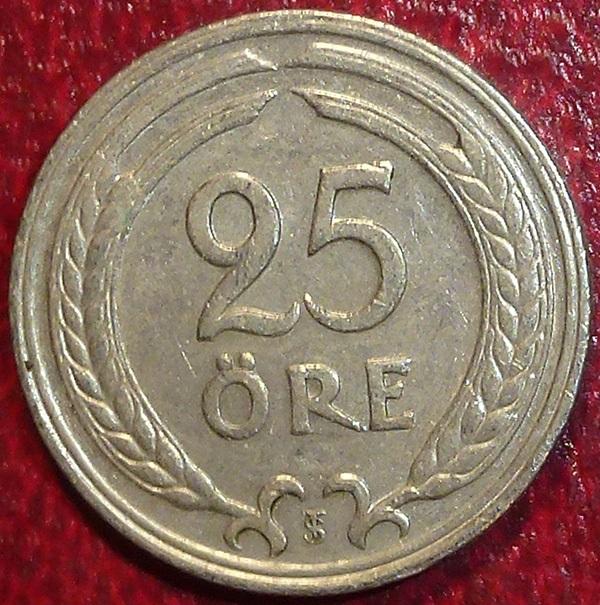 Швеция 25 эре 1946 года.
