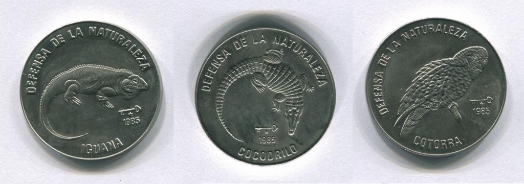 Куба 1 песо 1985 г Игуана Крокодил Попугай набор 3 монеты